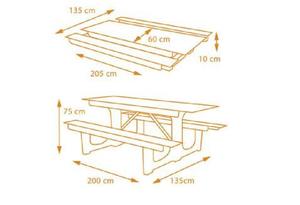 Maatvoering Foldtable Maatvoering Foldtable