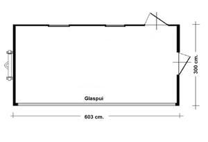 Glazenhuis 3 x 6 meter, plattegrond