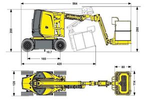 Afmetingen Haulotte HA12CJ+ Afmetingen Haulotte HA12CJ+